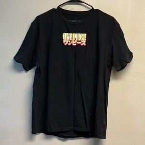 Black One Piece Graphic T-Shirt Sz L 0199